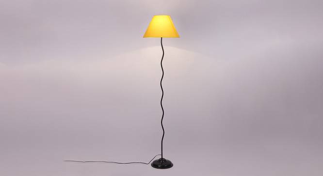 Ida Zig Zag Iron Floor Lamp With Cotton Conical Yellow Shade (Yellow) by Urban Ladder - Design 1 Side View - 738478