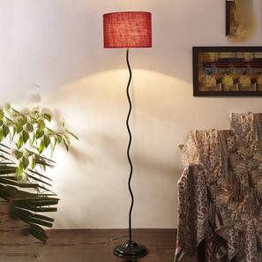 Frankie Zig Zag Iron Floor Lamp With Jute Drum Maroon Shade-image-41
