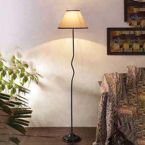 Floor Lamps In Pune Design Rowan White & Black Cotton Shade With Iron Floor Lamp