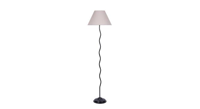 Isla Zig Zag Iron Floor Lamp With Cotton Conical Grey Shade (Grey) by Urban Ladder - Front View Design 1 - 738572