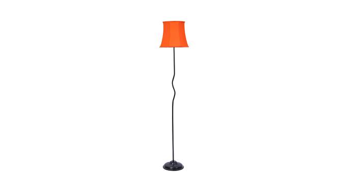 Maxwell Orange Cotton Shade With Iron Floor Lamp (Orange) by Urban Ladder - Front View Design 1 - 738579
