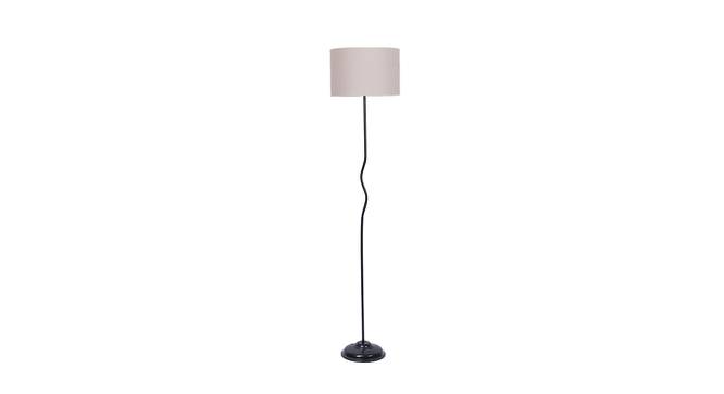 Mila Grey Cotton Shade With Iron Floor Lamp (Grey) by Urban Ladder - Front View Design 1 - 738580