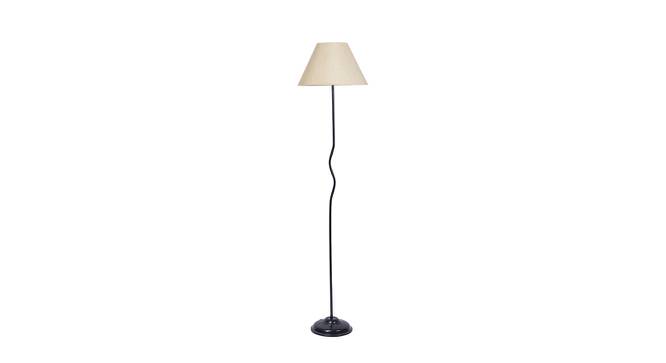 Poppy Off-White Cotton Shade With Iron Floor Lamp (White) by Urban Ladder - Front View Design 1 - 738581
