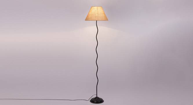 Jolie Zig Zag Iron Floor Lamp With Jute Conical Beige Shade (Beige) by Urban Ladder - Design 1 Side View - 738630