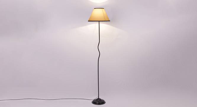 Rowan White & Black Cotton Shade With Iron Floor Lamp by Urban Ladder - Design 1 Side View - 738642