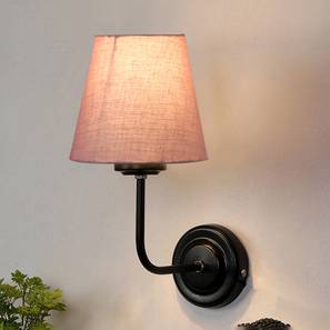 Lighting In Kolkata Design Roscoe Grey Cotton Wall Mounted Lamp Iron Base (Grey)