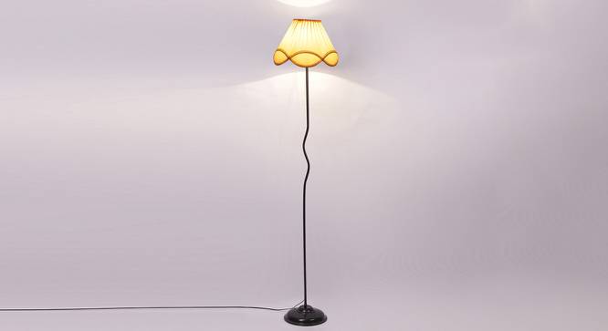 Vera Off-White Cotton Shade With Iron Floor Lamp (White) by Urban Ladder - Design 1 Side View - 738653