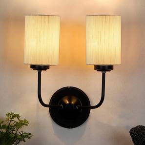 devansh Buster Dual Off White Cotton Wall Mounted Lamp with Iron Base-picture-16
