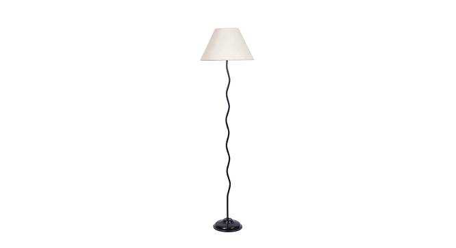 Joss Zig Zag Iron Floor Lamp With Jute Conical White Shade (White) by Urban Ladder - Front View Design 1 - 738681