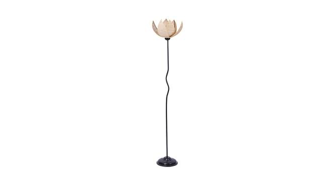Tatum Beige Bamboo Shade With Iron Floor Lamp (Beige) by Urban Ladder - Front View Design 1 - 738707