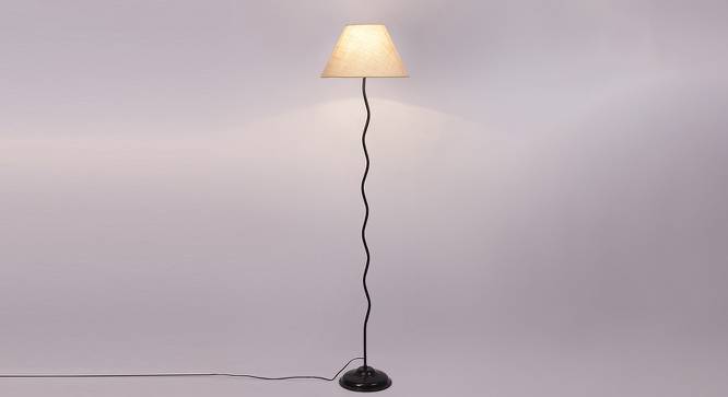 Joss Zig Zag Iron Floor Lamp With Jute Conical White Shade (White) by Urban Ladder - Design 1 Side View - 738756