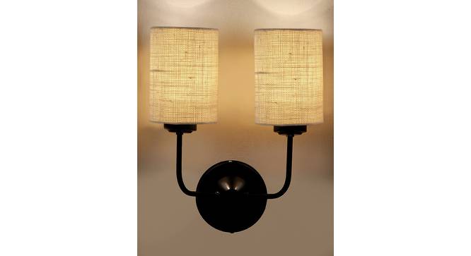 Colton Dual White Jute Wall mounted Lamp Iron Base by Urban Ladder - Design 1 Side View - 738793
