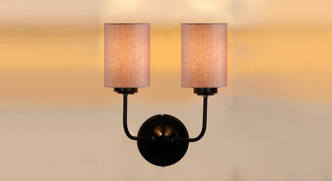 Cruz Dual Grey Cotton Wall Mounted Lamp Iron Base by Urban Ladder - Design 1 Side View - 738795