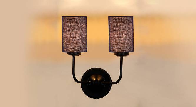 Dexter Dual Blue Jute Wall Mounted Lamp Iron Base by Urban Ladder - Design 1 Side View - 738797