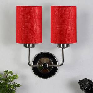 Home Decor In Roorkee Design Porter Dual Maroon Jute Wall Mounted Lamp Steel Base
