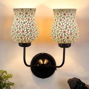 William Dual Multicolor Mosaic Glass Wall Mounted Lamp with Iron Base-image-46