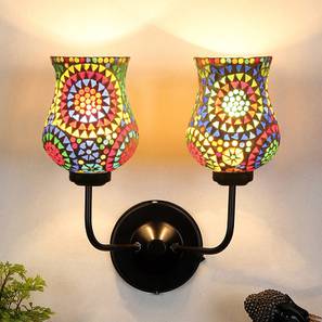 devansh Brooke Dual Multicolor Mosaic Glass Wall Mounted Lamp with Iron Base-picture-20