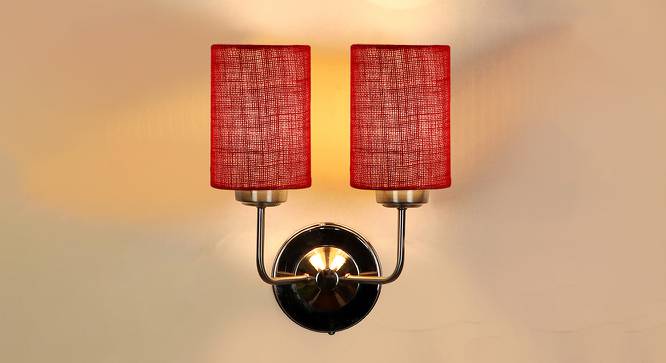 Porter Dual Maroon Jute Wall Mounted Lamp Steel Base by Urban Ladder - Design 1 Side View - 738957