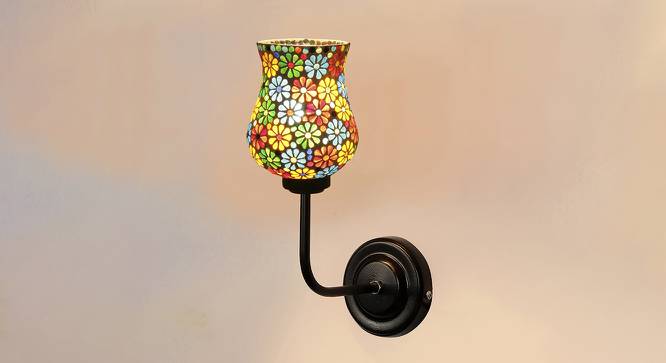 Philip Multicolor Mosaic Glass shade wall mounted lamp with iron base by Urban Ladder - Design 1 Side View - 738960