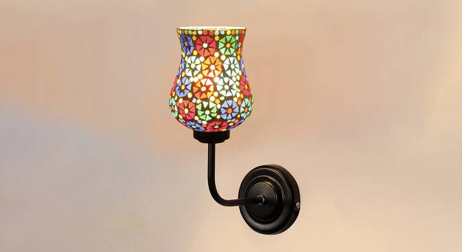 Stafford Multicolor Mosaic Glass shade wall mounted lamp with iron base by Urban Ladder - Design 1 Side View - 738963