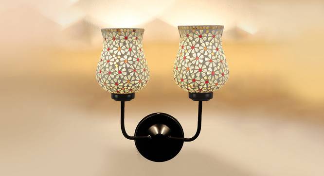 William Dual Multicolor Mosaic Glass Wall Mounted Lamp with Iron Base by Urban Ladder - Design 1 Side View - 738965