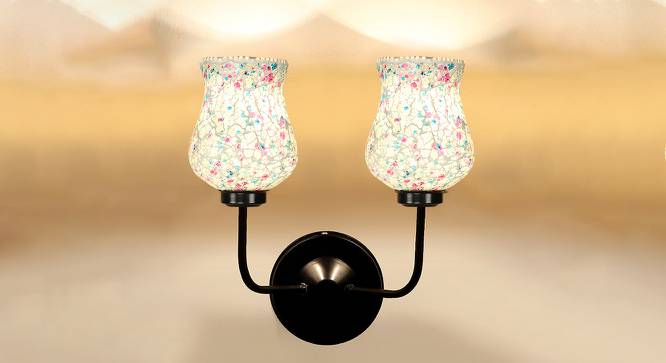 Brynn Dual Multicolor Mosaic Glass Wall Mounted Lamp with Iron Base by Urban Ladder - Design 1 Side View - 738971