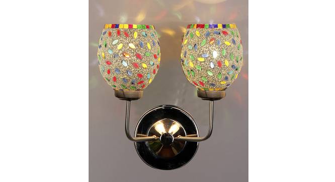 Weyeneth Dual Multicolor Mosaic Glass Wall Mounted Lamp with Steel Base by Urban Ladder - Design 1 Side View - 738984
