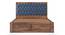 Avon Solid Wood Box Storage Bed (Teak Finish, King Bed Size, Lapis Blue) by Urban Ladder - Close View - 