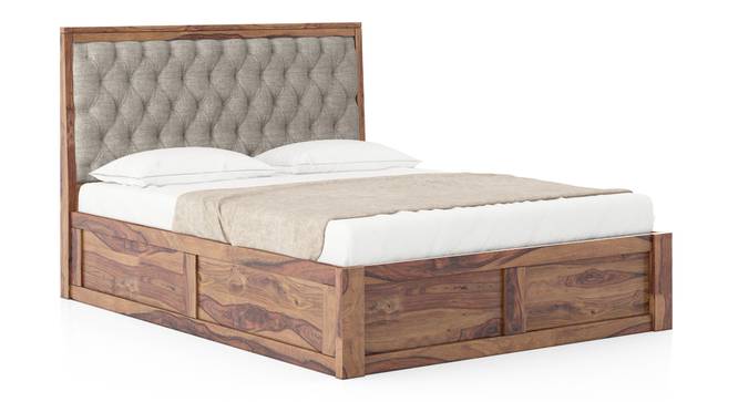 Avon Solid Wood Box Storage Bed (Teak Finish, King Bed Size, Flint Grey Futon) by Urban Ladder - Side View - 