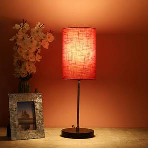 Lighting In Ghaziabad Design Wanda Red Texture Table Lamp with Metal Base (Red)