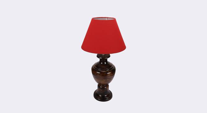 Carlisle Red Table Lamp with Wooden Base (Red) by Urban Ladder - Front View Design 1 - 739968