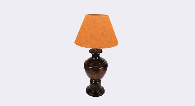 Ceilidh Orange Texture Table Lamp with Wooden Base (Orange) by Urban Ladder - Front View Design 1 - 739973