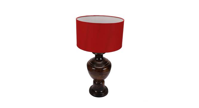 Ean Red Table Lamp with Wooden Base (Red) by Urban Ladder - Front View Design 1 - 739975