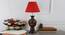 Carlisle Red Table Lamp with Wooden Base (Red) by Urban Ladder - Design 1 Side View - 740011
