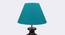 Campbell Teal Table Lamp with Wooden Base (Blue) by Urban Ladder - Design 1 Side View - 740015