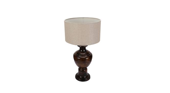 Fenella Khadi Table Lamp with Wooden Base (Beige) by Urban Ladder - Design 1 Side View - 740025