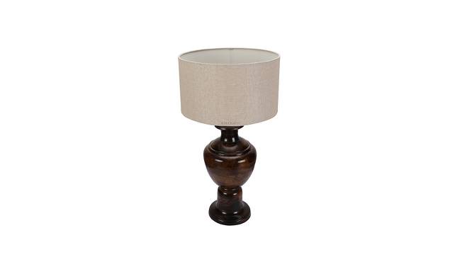 Fenella Khadi Table Lamp with Wooden Base (Beige) by Urban Ladder - Design 1 Side View - 740025