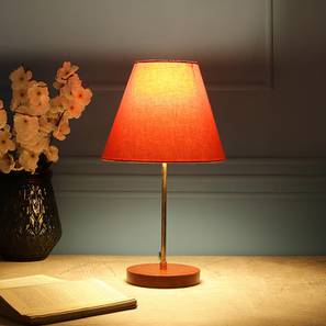 Collections New In Chittoor Design Douglas Orange Table Lamp with Alluminium Base (Orange)