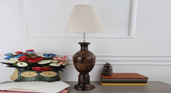 Cochran Flex Table Lamp with Wooden Base (White) by Urban Ladder - Design 1 Side View - 740156