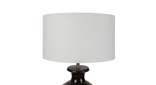 Dallas White Table Lamp with Wooden Base (White) by Urban Ladder - Design 1 Side View - 740160