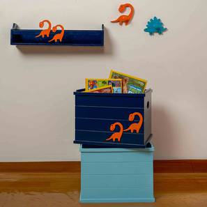 New Arrivals Storage Design Open Box Dinosaur Kids Storage (Blue, Matte Finish)