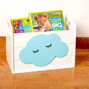 All New Arrivals Design Open Box Cloud Blue Kids Storage (White, Matte Finish)