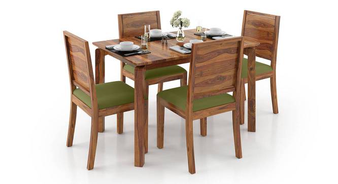 Oribi Dining Chairs - Set of 2 (Teak Finish, Avocado Green) by Urban Ladder - Front View - 741194
