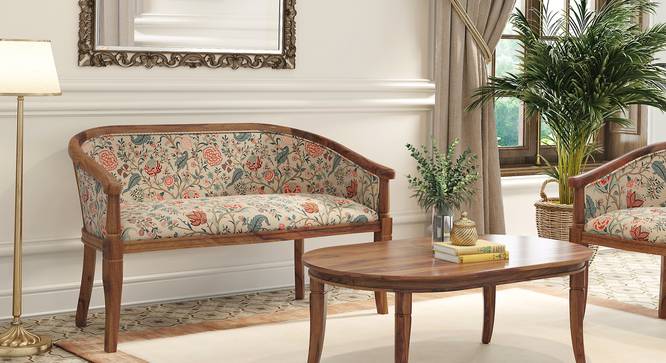 Florence Two Seater Sofa (Teak Finish, Calico Floral) by Urban Ladder - Full View - 741207