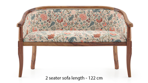 Florence Wooden Sofa -  Finish Teak (Calico Floral)