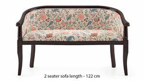 Florence Wooden Sofa -  Finish Mahogany (Calico Floral)