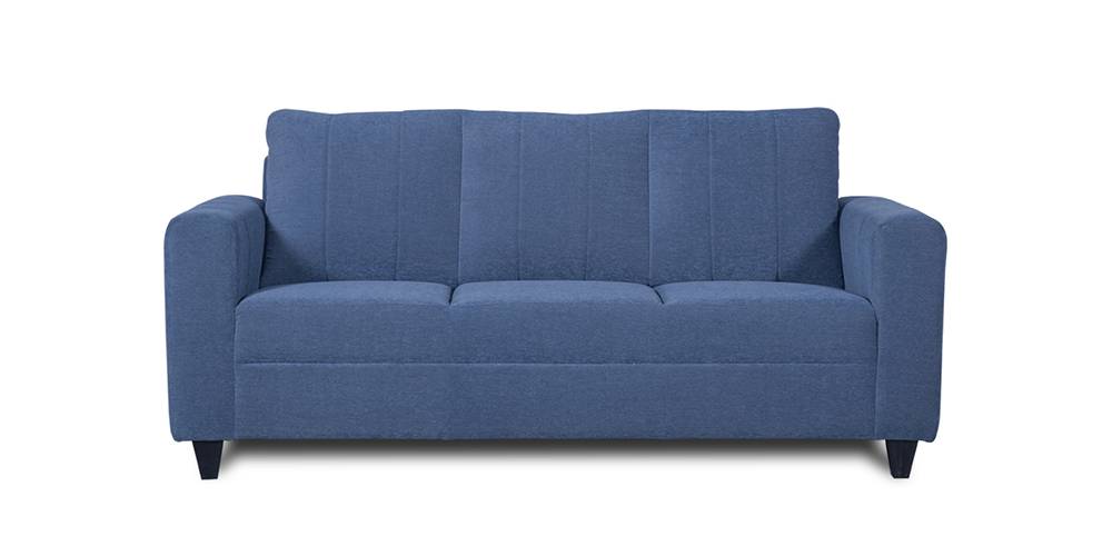 Roman Fabric Sofa (Blue) (Blue, 3-seater Custom Set - Sofas, None Standard Set - Sofas, Fabric Sofa Material, Regular Sofa Size, Regular Sofa Type) by Urban Ladder - - 