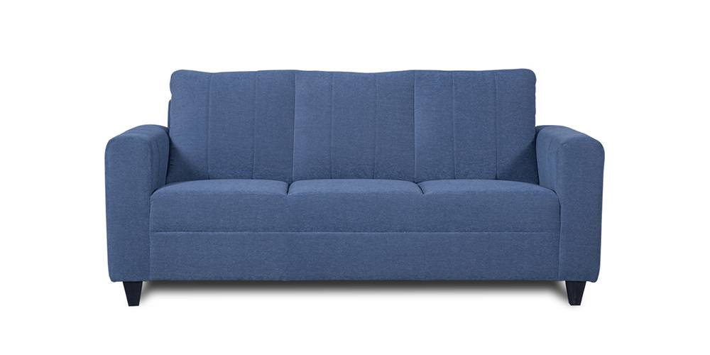 Roman Fabric Sofa (Blue) (Blue, 3-seater Custom Set - Sofas, None Standard Set - Sofas, Fabric Sofa Material, Regular Sofa Size, Regular Sofa Type) by Urban Ladder - - 