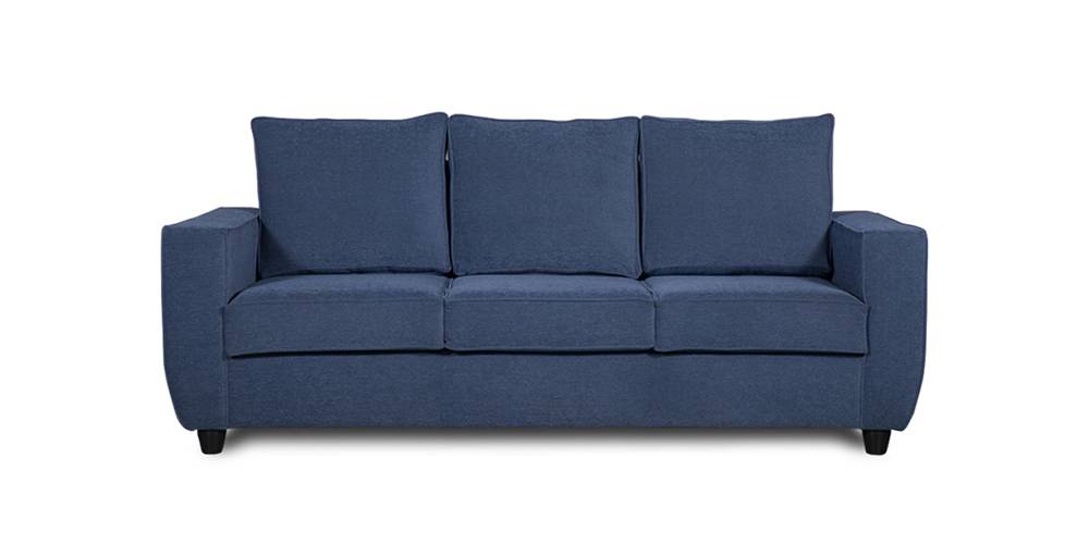 Rookie Fabric Sofa (Blue) (Blue, 3-seater Custom Set - Sofas, None Standard Set - Sofas, Fabric Sofa Material, Regular Sofa Size, Regular Sofa Type) by Urban Ladder - - 