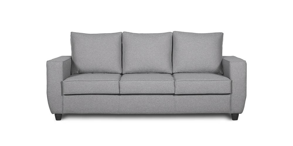 Rookie Fabric Sofa (Pink) (Grey, 3-seater Custom Set - Sofas, None Standard Set - Sofas, Fabric Sofa Material, Regular Sofa Size, Regular Sofa Type) by Urban Ladder - - 
